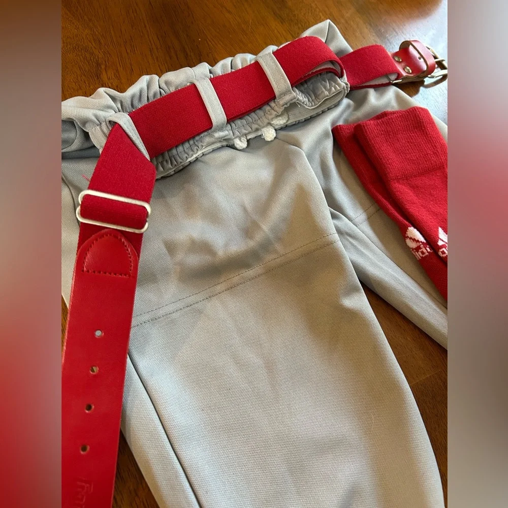 T-Ball Uniform Set (XS) | Baseball Pants, Adjustable Belt, Socks | Game Ready - Picture 6 of 9